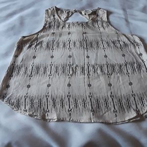 Cynthia Rowley Cream/Black SleevelessSilk Blouse L